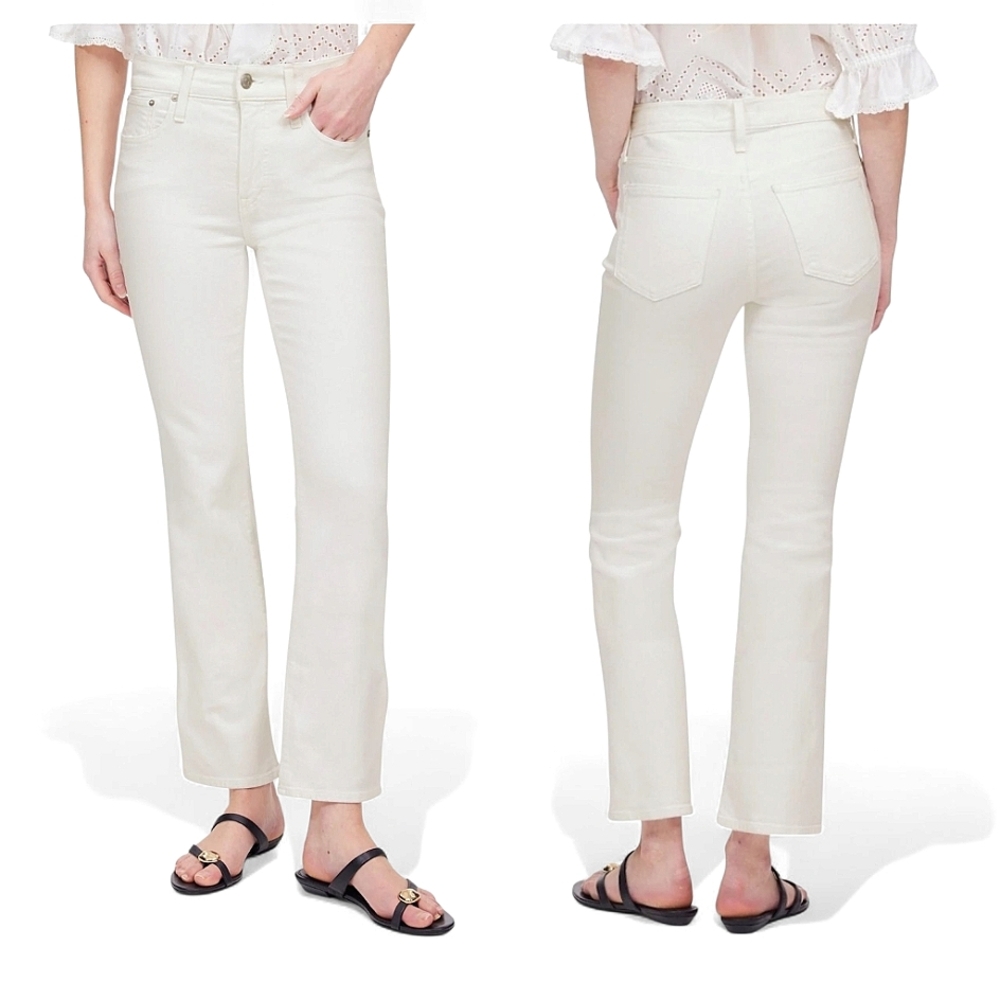 Madewell Women's Mid Rise Kick Out Crop Jeans in Creamy Vintage Canvas - Picture 1 of 12